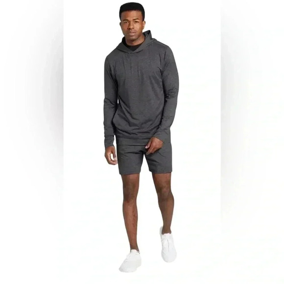 VRST New With Tags Men's Medium R & R Jersey Hoodie Pure Black Heather - Picture 3 of 5